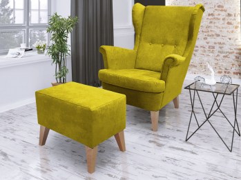 Fotel Tym - żółty